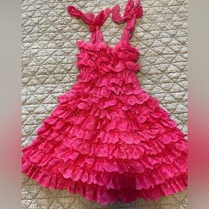 Girls stretch lace tie dress